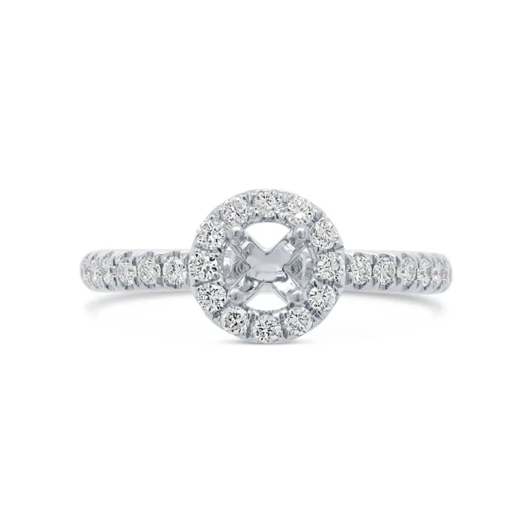 0.45ct 14k White Gold Diamond Semi-mount for 1.50ct Center