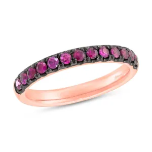 0.58ct 14k Rose Gold Ruby Lady's Band