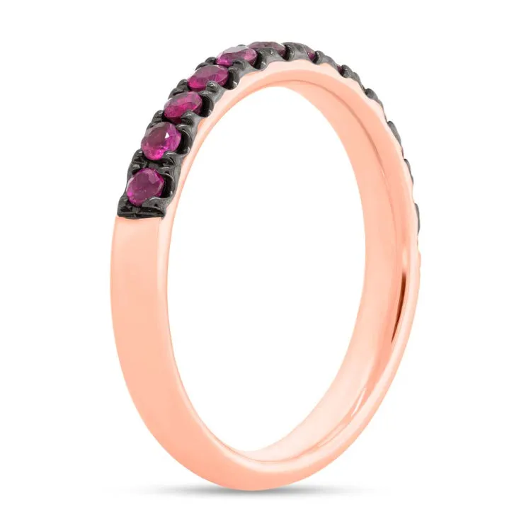 0.58ct 14k Rose Gold Ruby Lady's Band