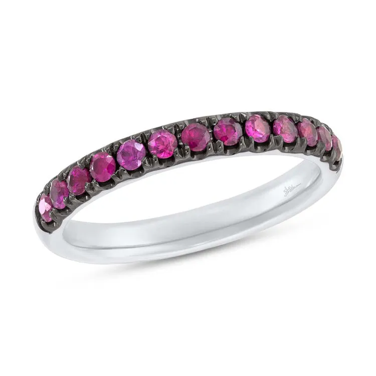 0.58ct 14k White Gold Ruby Lady's Band