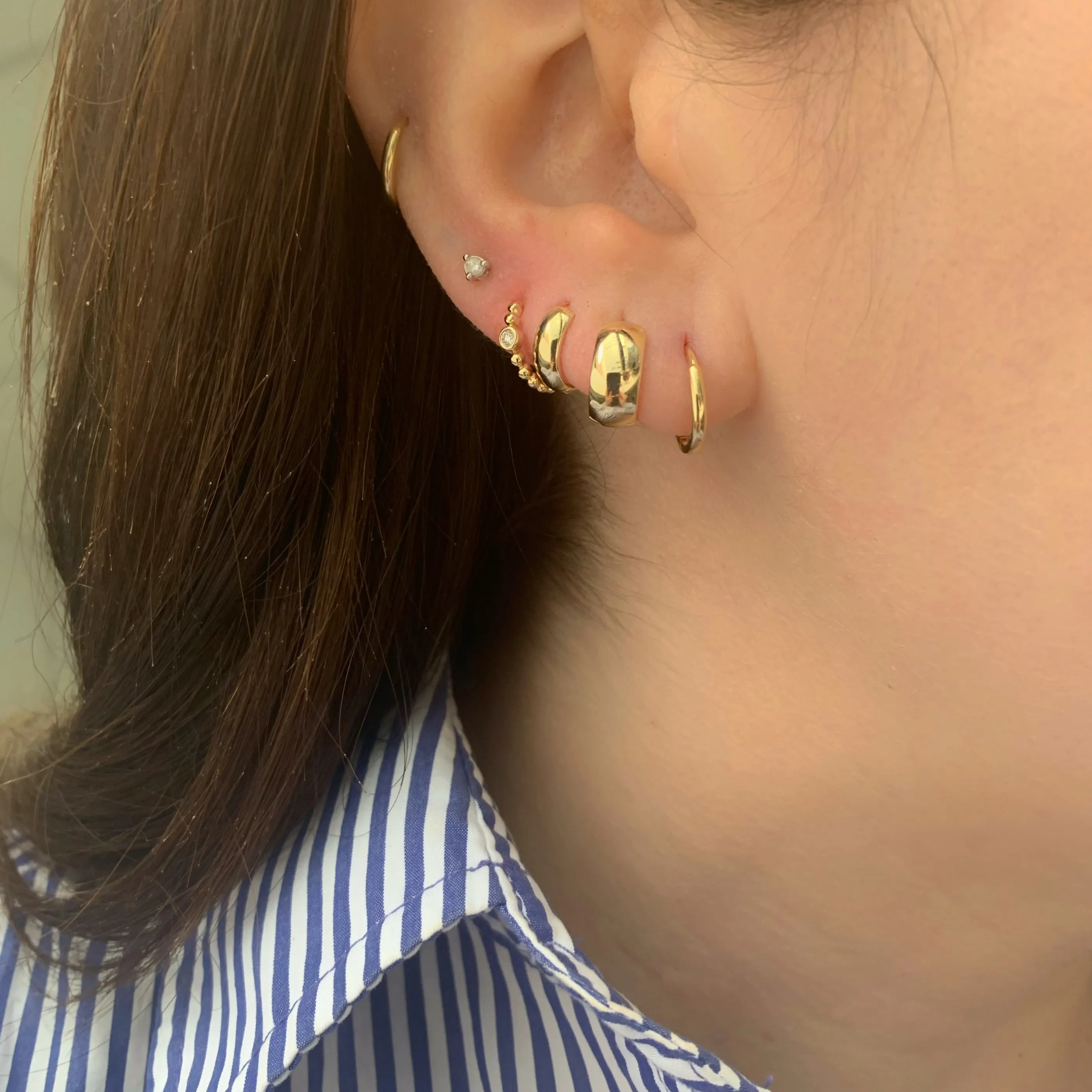 10K Gold Bold Huggie Earrings