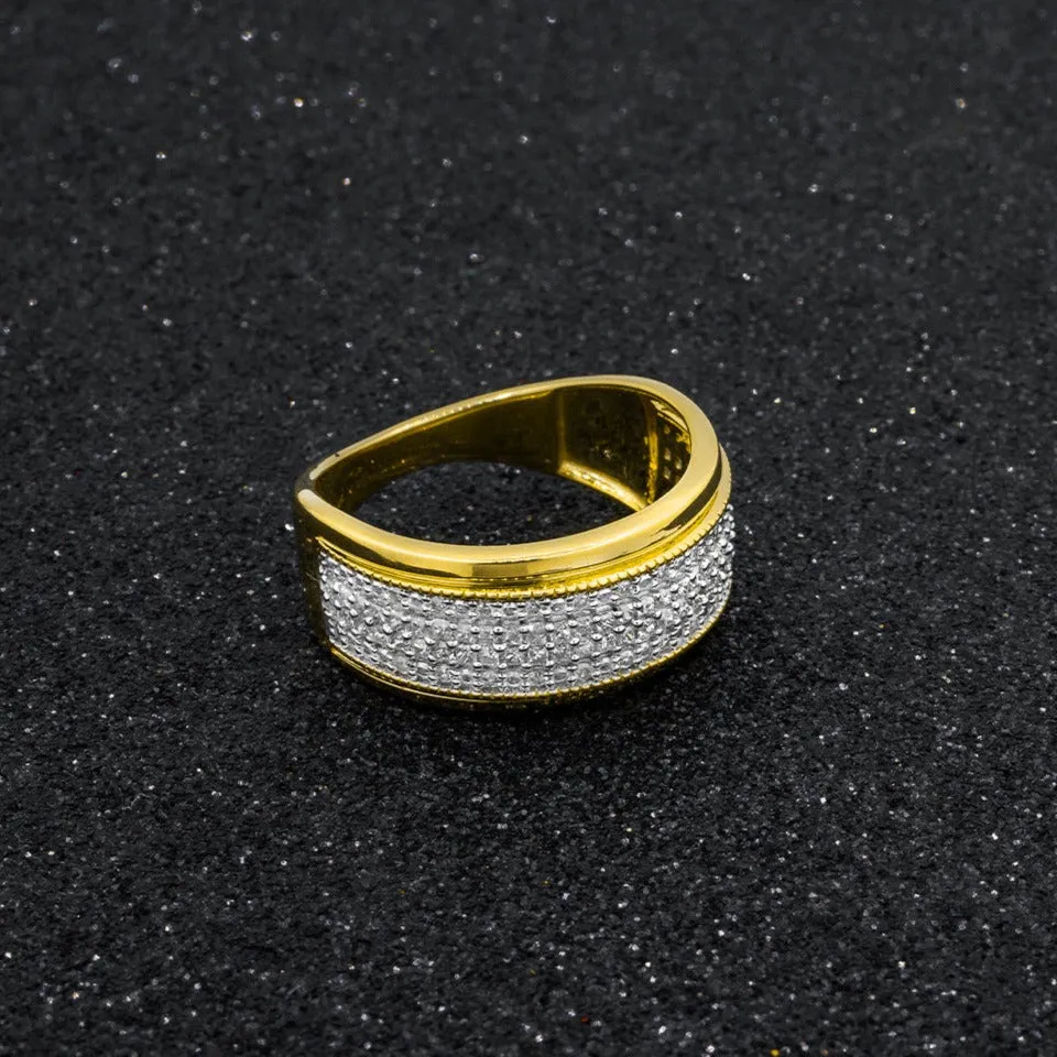 10k Yellow Solid Gold Mens Diamond Wedding Ring Band 0.66 ctw