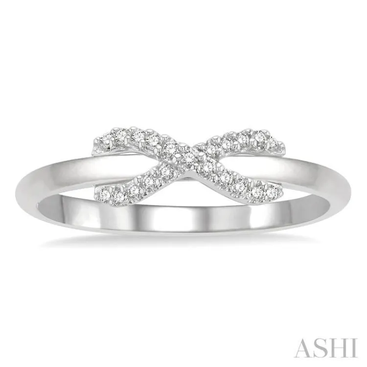 1/10 ctw Infinity Petite Round Cut Diamond Fashion Ring in 10K White Gold