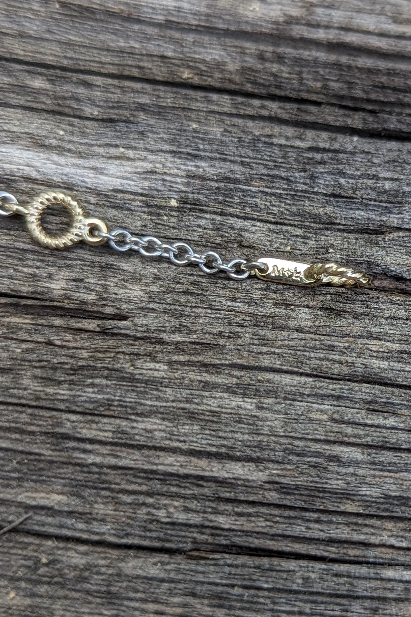 14K Gold Rope Station Bracelet with 3 Links