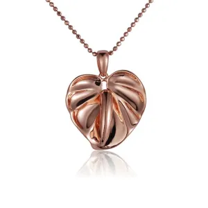 14K Rose Gold Anthurium Pendant