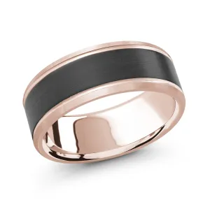 14K Rose Gold Ring from the Noir Collection by Malo - MRDA-072-8P