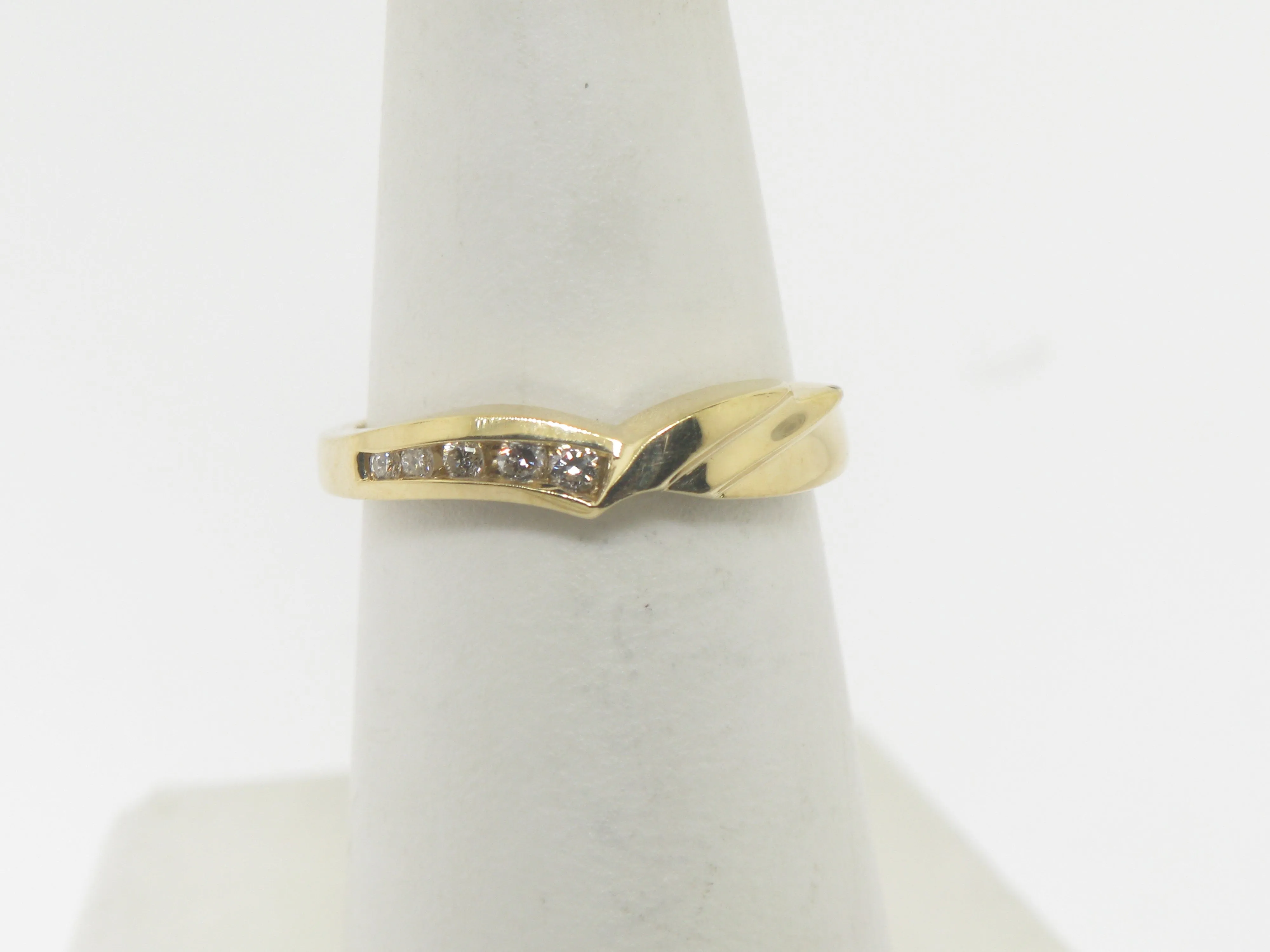 14K Yellow Gold Diamond Semi-Mounting Wedding Set Size 6 New Old Stock Jewelry