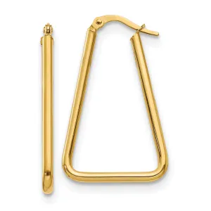 14k Yellow Gold Geometric Shape Hoop Earrings