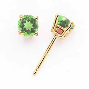 14k Yellow Gold Peridot Earring