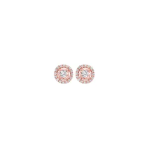 14KT Pink Gold & Diamond Tru Reflection Fashion Earrings  - 1/4 ctw