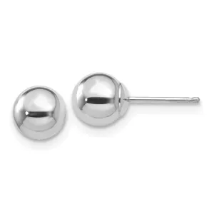 14KT White Gold 6MM Ball Stud Earrings