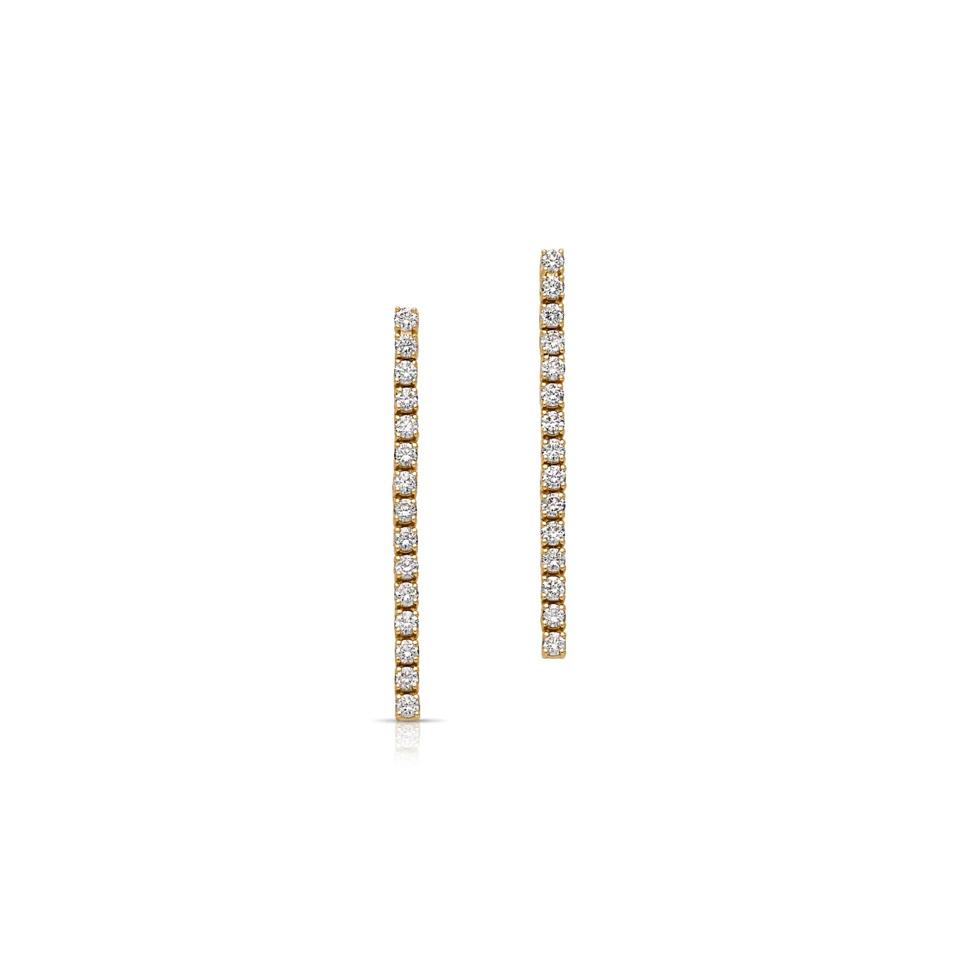 14KY Diamond Line Drop Earrings