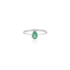 18K White Gold Emerald Ring