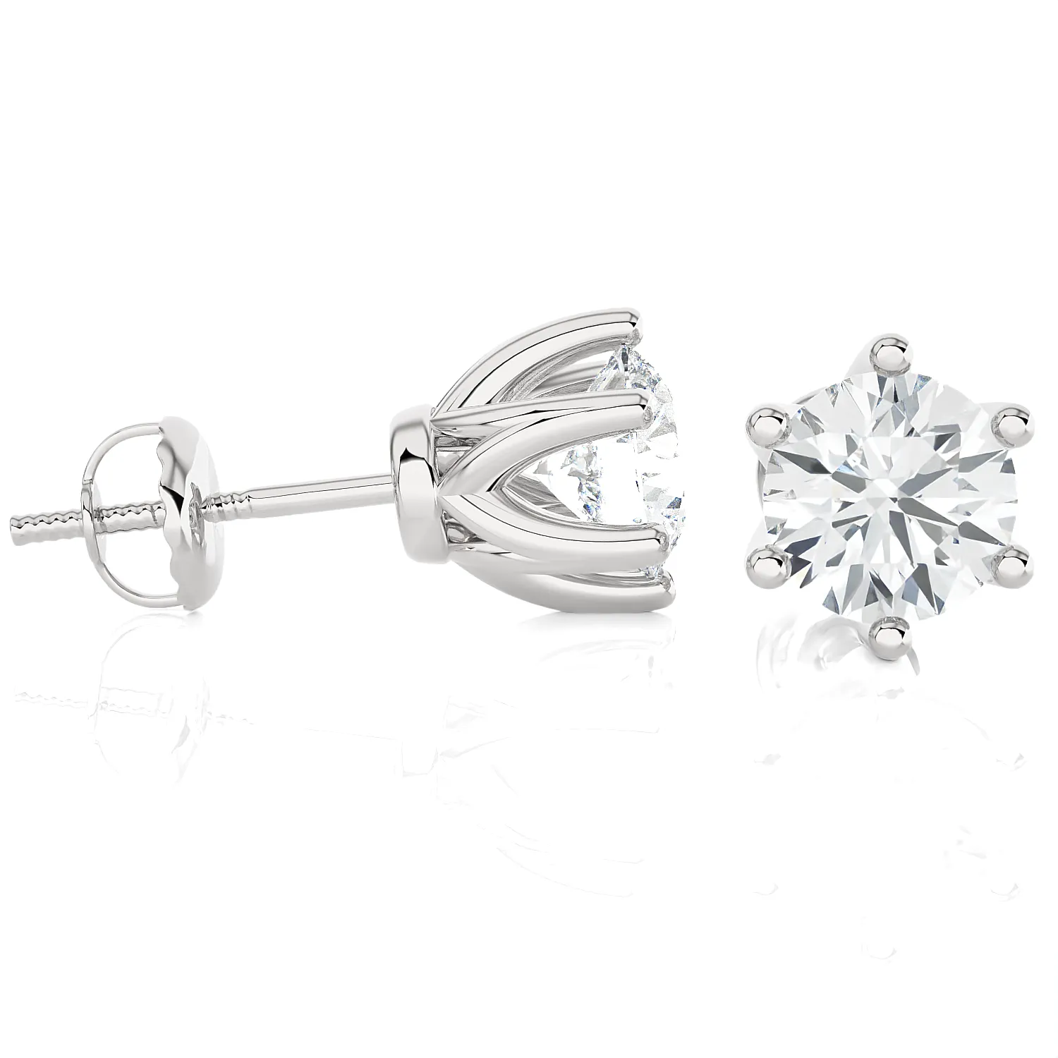 3/4 ctw Round Lab Grown Diamond Solitaire Stud Earrings