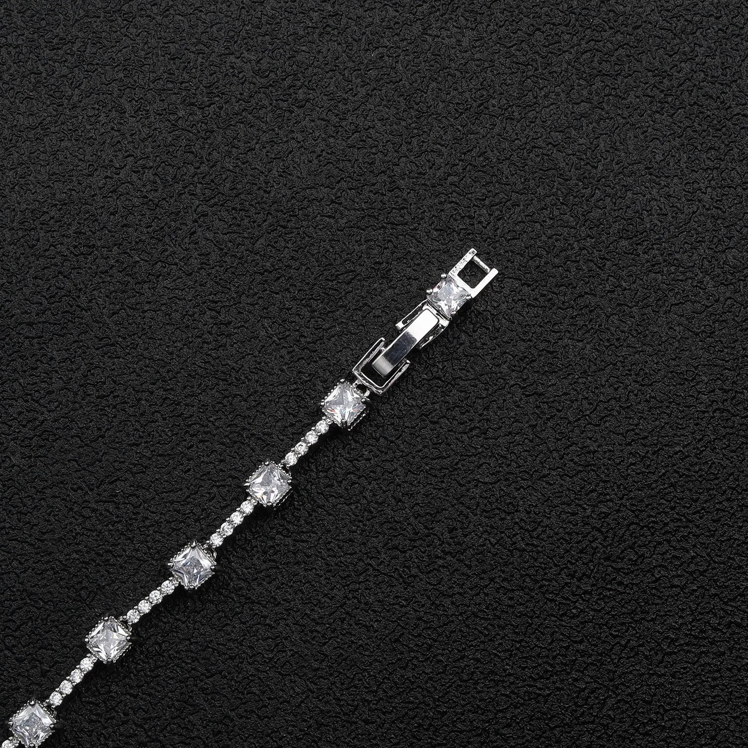 5A Cubic Zirconia Silver Bracelet Chains Simple for Women CK10140