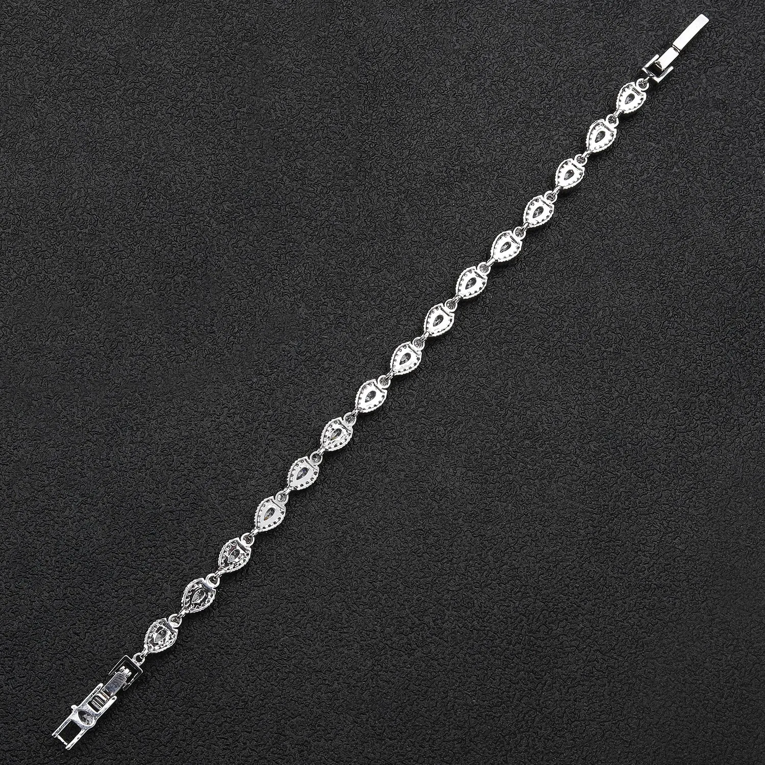 5A Cubic Zirconia Silver Bracelet Chains Simple for Women CK10142