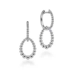 925 Sterling Silver Bujukan Huggie Drop Earrings