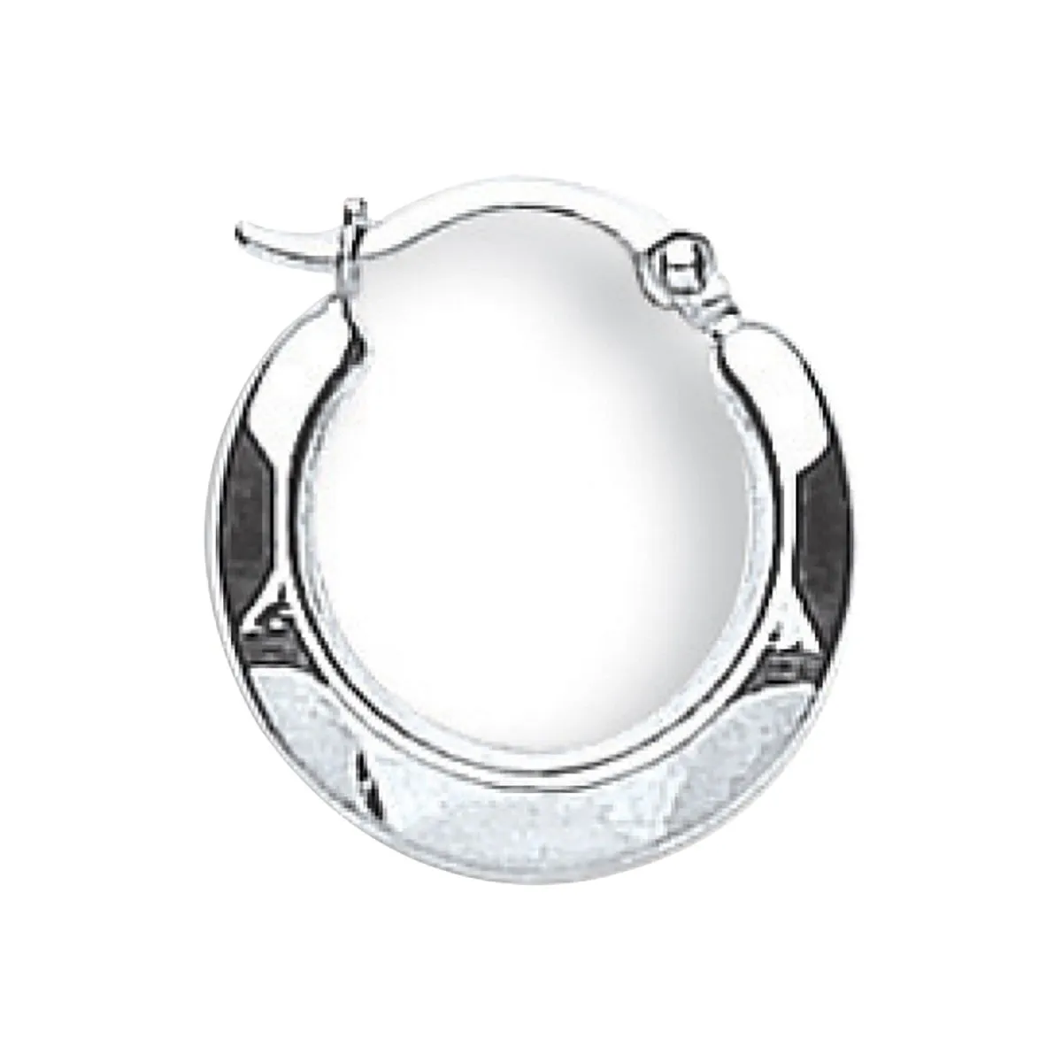 9ct White Gold 14mm Round Hammered Hoop Earrings