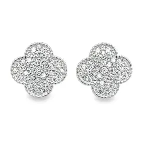 A560 Flower Clover CZ Earring