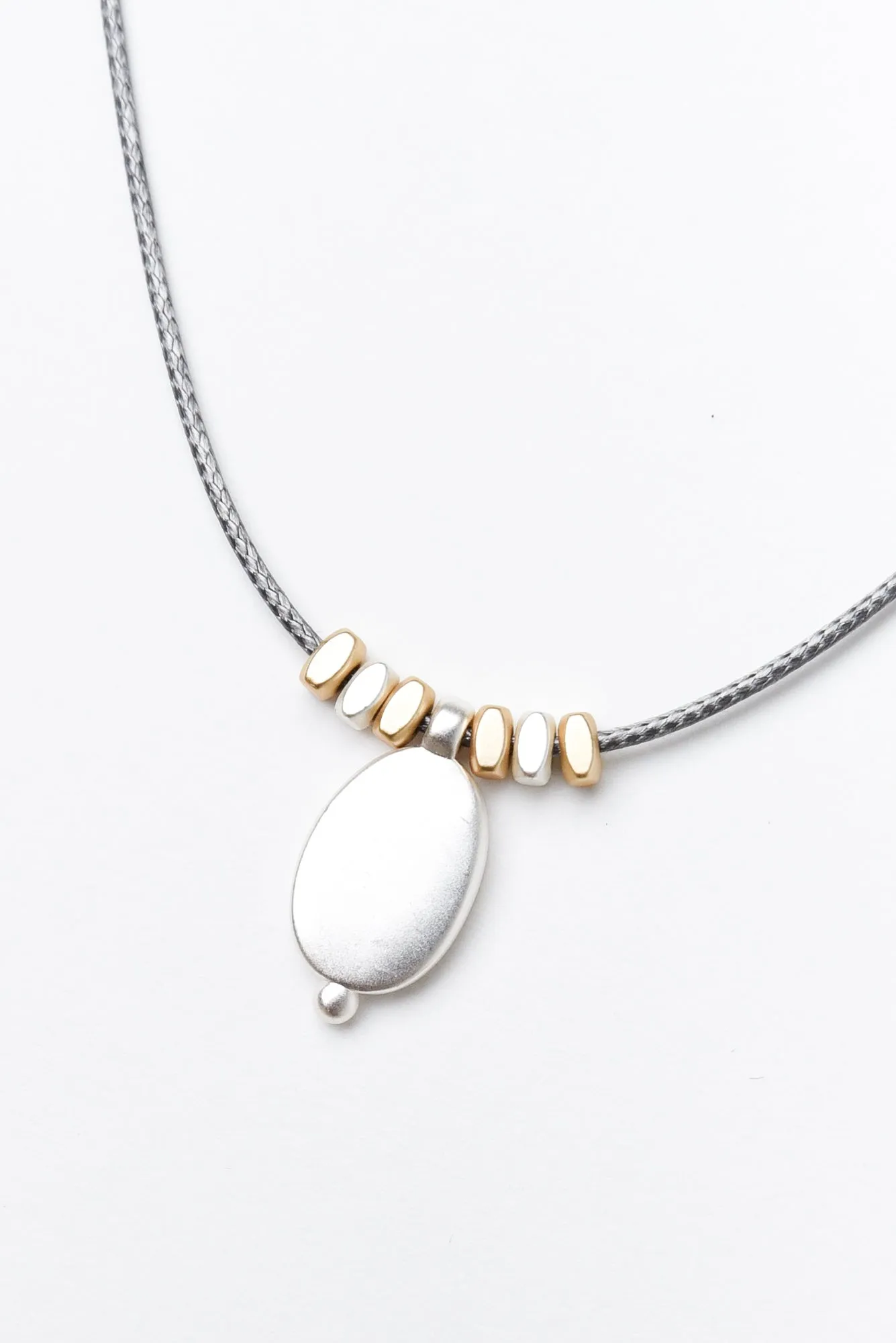 Allura Silver Oval Pendant Necklace