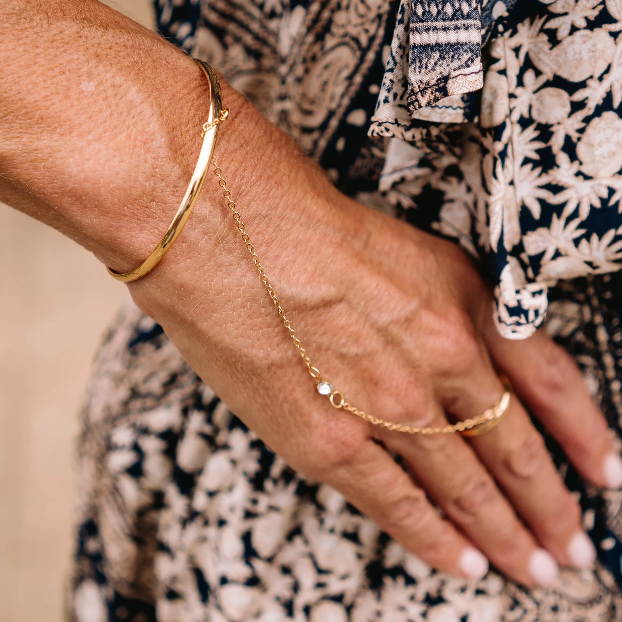 Anastasia Gold Dainty Ringlet Hand Chains