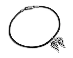 Angel Wings Religious Black Cord Bracelets