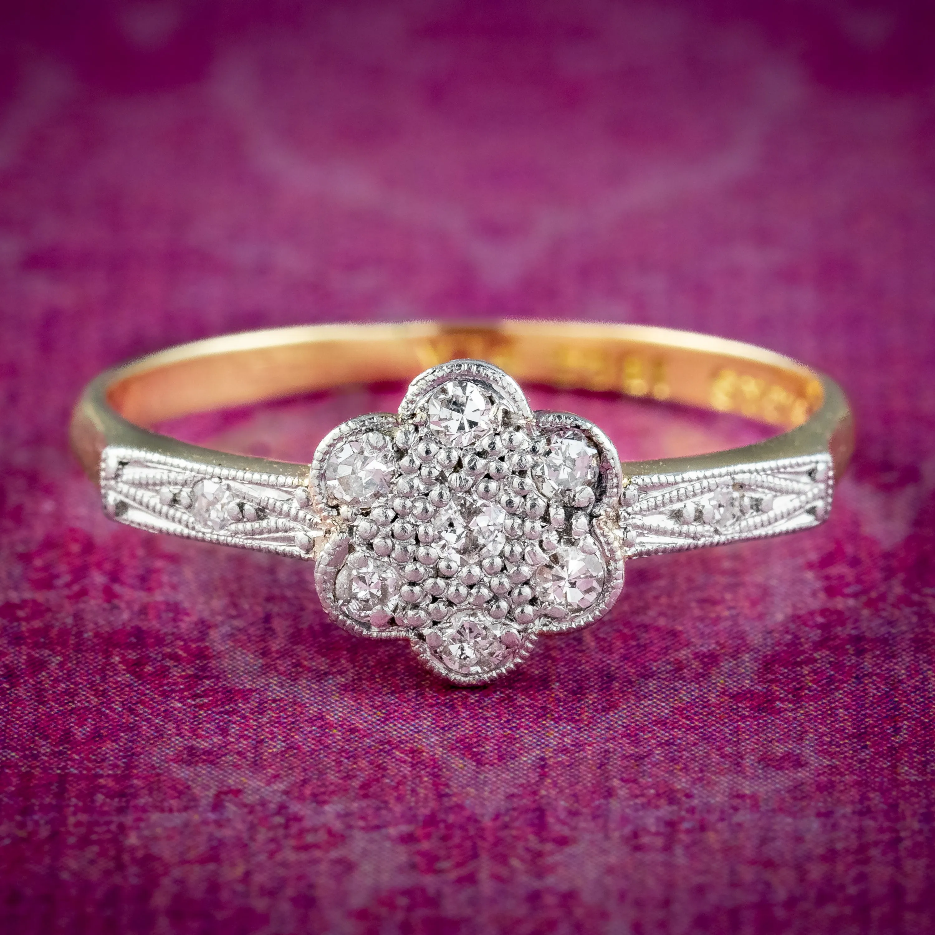 Antique Edwardian Diamond Daisy Cluster Ring