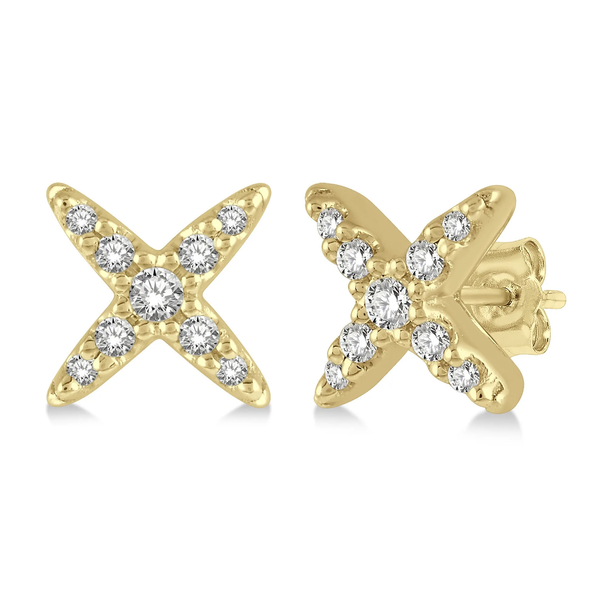 Ashi .12ctw Diamond X Stud Earrings