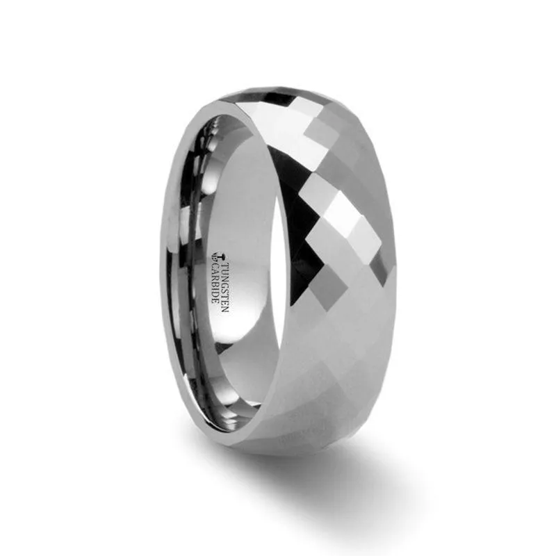 ATLANTIS Diamond Faceted Women's Tungsten Ring - 2mm