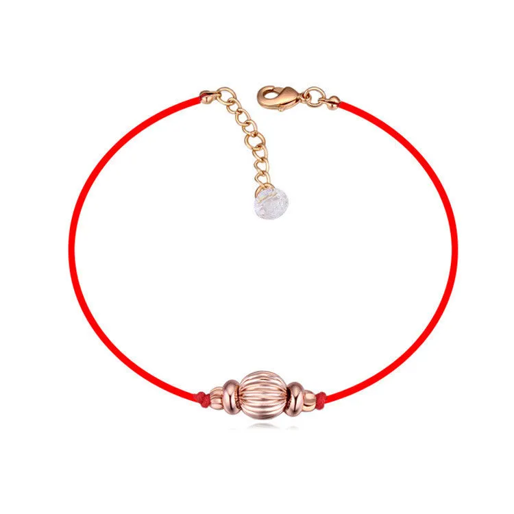 Austrian Crystal thin red thread string rope Charm Bracelets for women