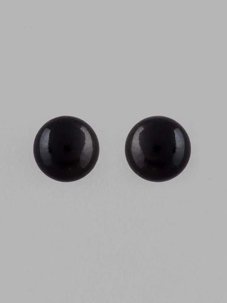 Black Circular Studs Earrings - Voj