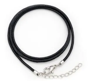 Black Leather Cord Necklace