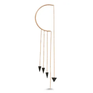 Black Spike Ear Cuff in Rose Gold