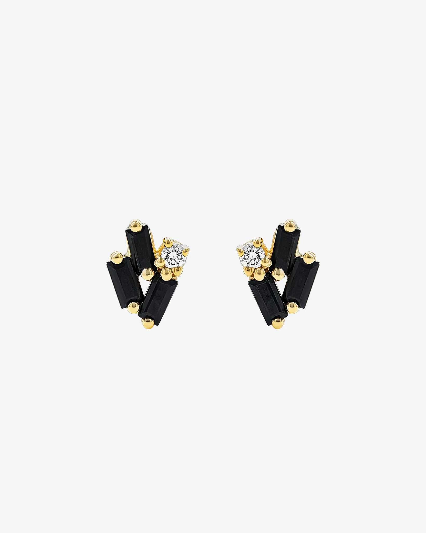 Bold Cluster Black Sapphire Studs