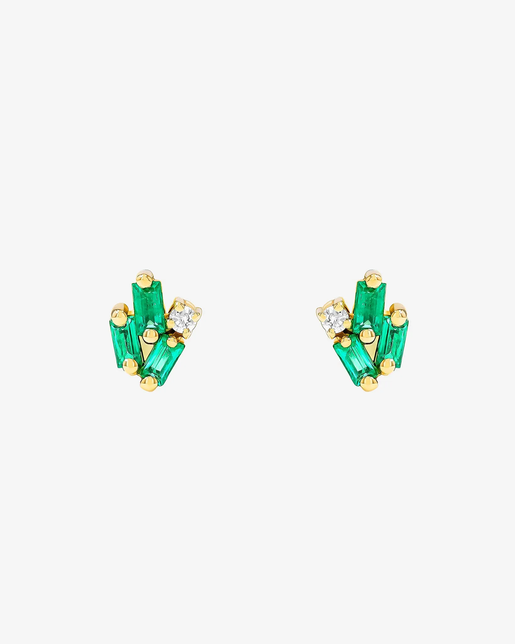 Bold Cluster Emerald Studs