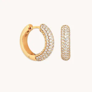 Bold Pavé Hoops in Gold