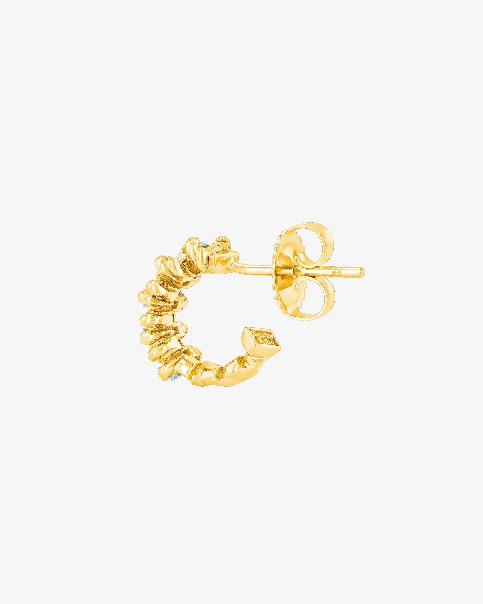 Bold ZigZag Diamond Mini Hoops