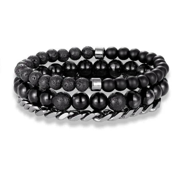 Bracelet Charm Jewelry 4Pcs/Set Hematite Slim Beaded Bangles For Women & Men