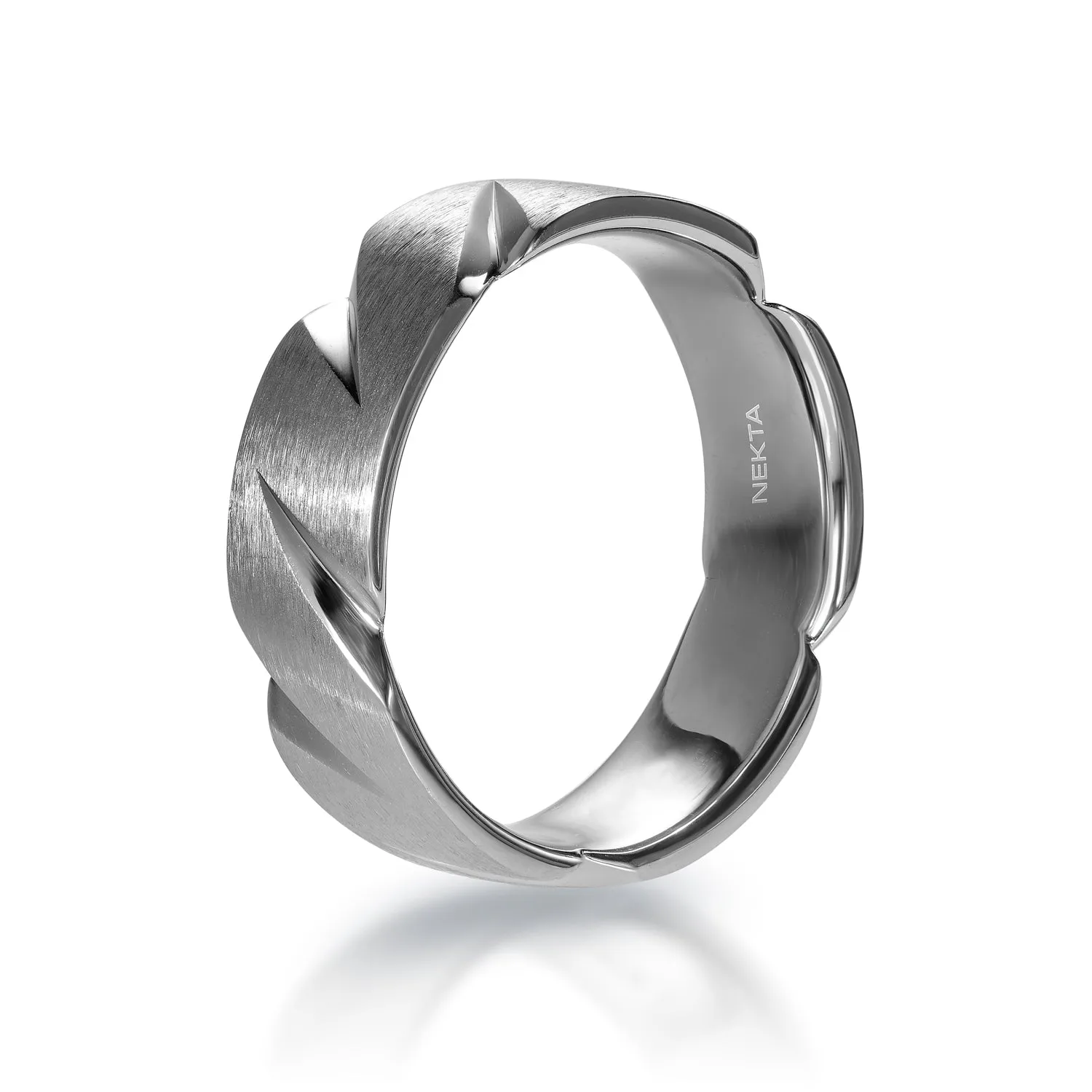 Carter Width 7 Size 10 Men's Wedding Band in Platinum