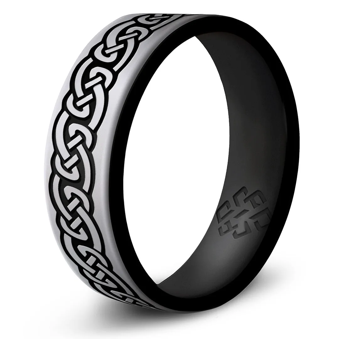 Celtic Infinity Knot Silicone Ring - Dual Layer Engraved