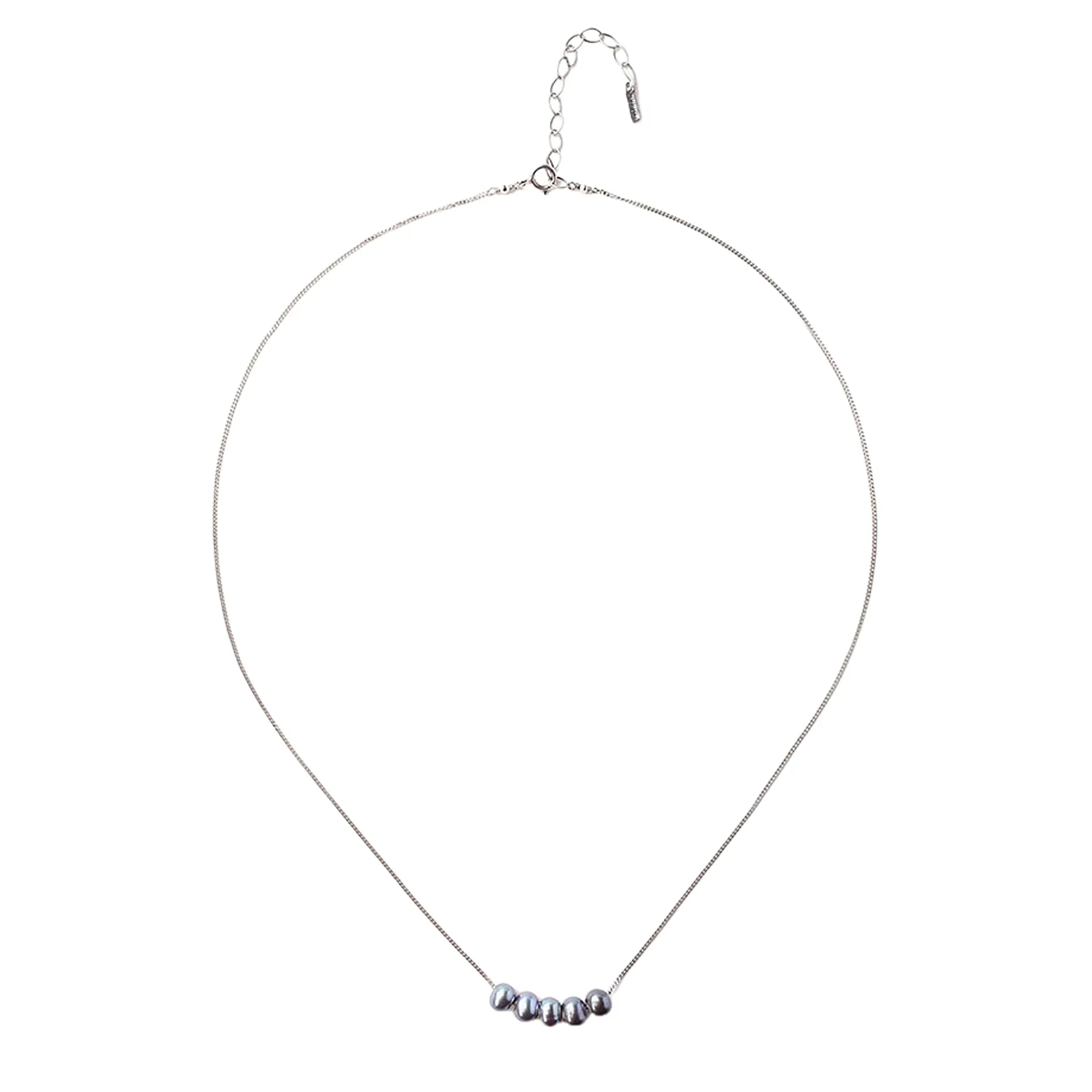 Chan Luu Peacock Floating Multi Freshwater Pearl Pendant Necklace in Silver