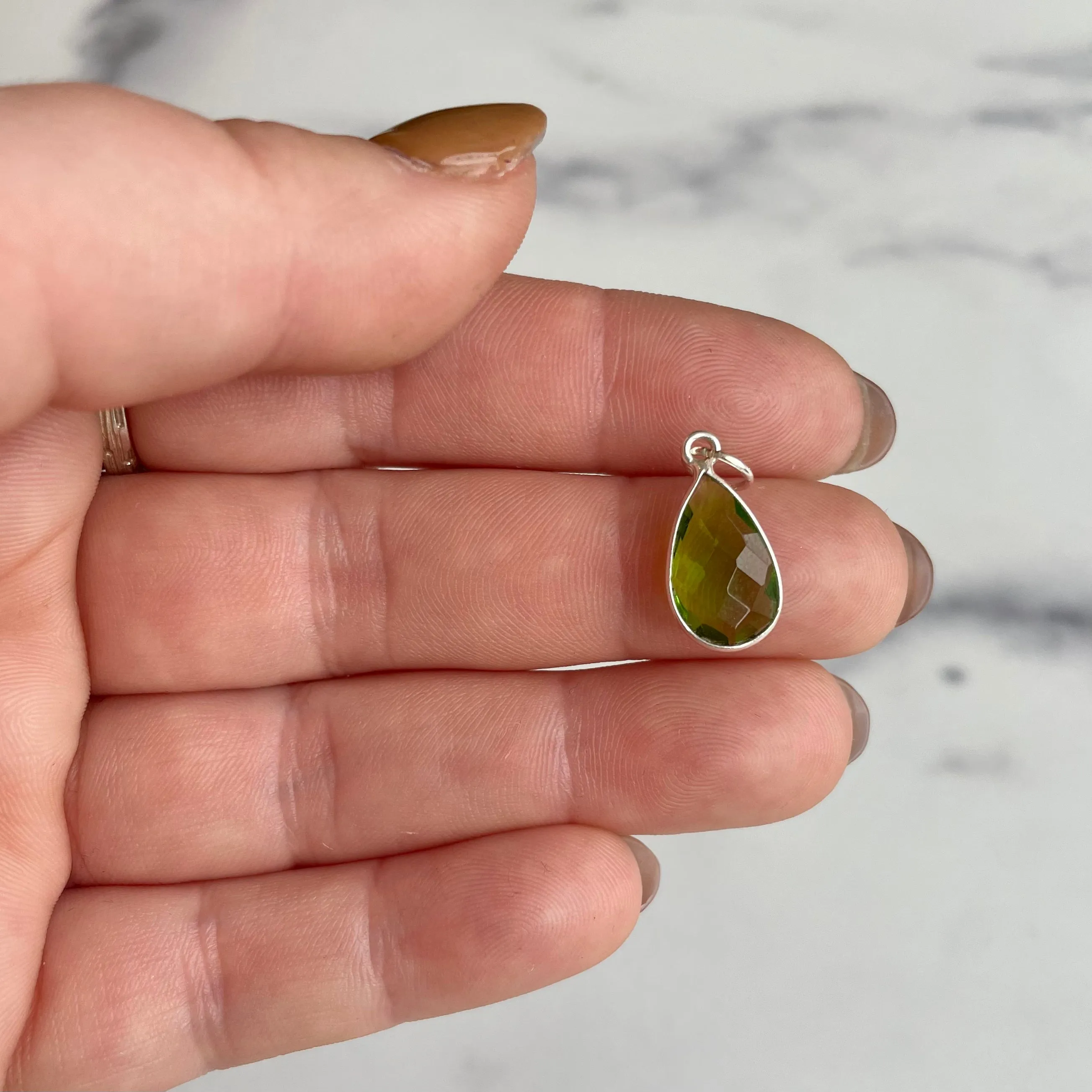 Channel Set Pear Shape Pendant