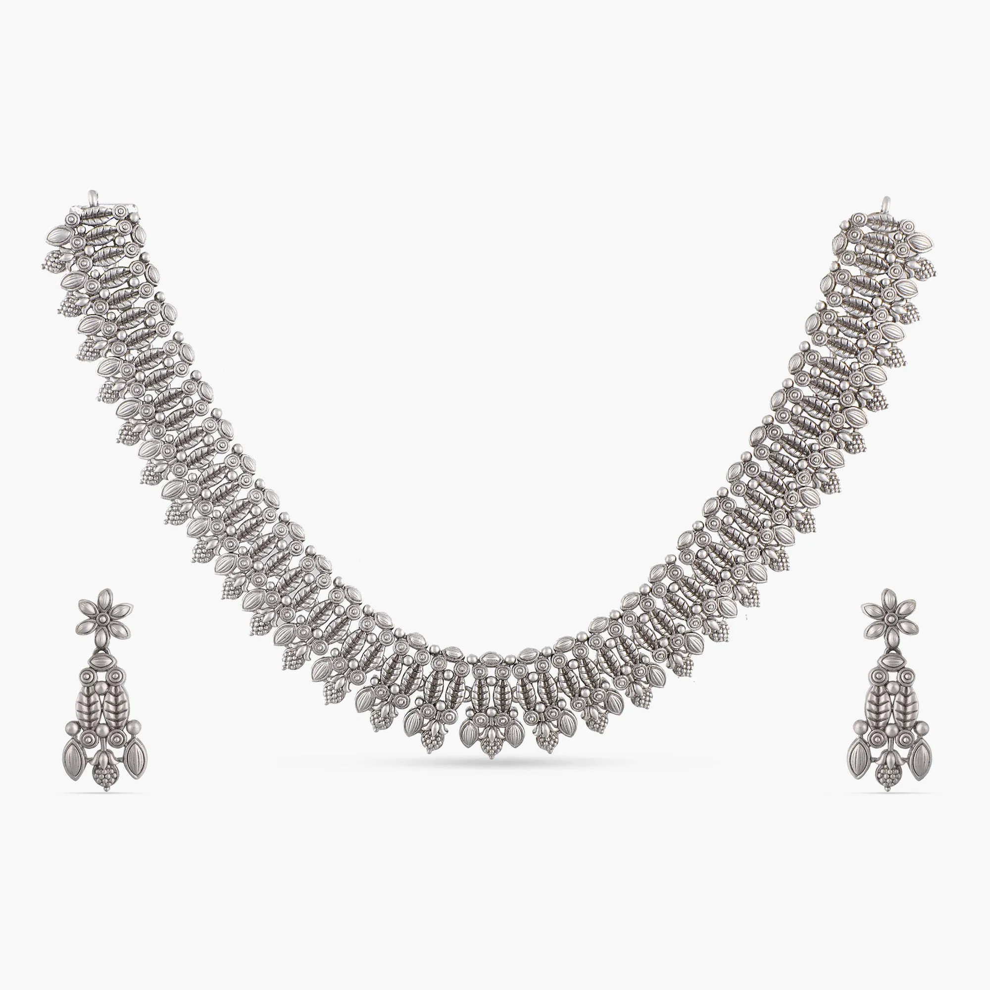 Charu Antique Silver Necklace Set