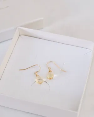 Citrine Simple Earrings