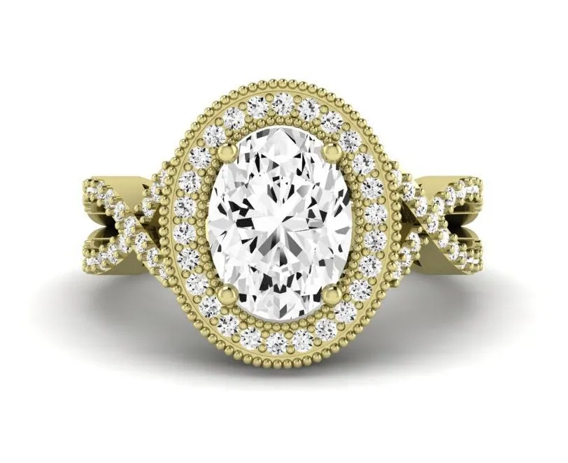 Clover - GIA Natural Oval Diamond Engagement Ring