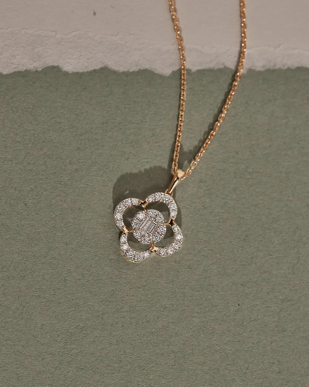 Clover Halo Diamond Necklace