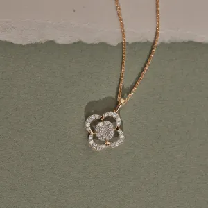 Clover Halo Diamond Necklace