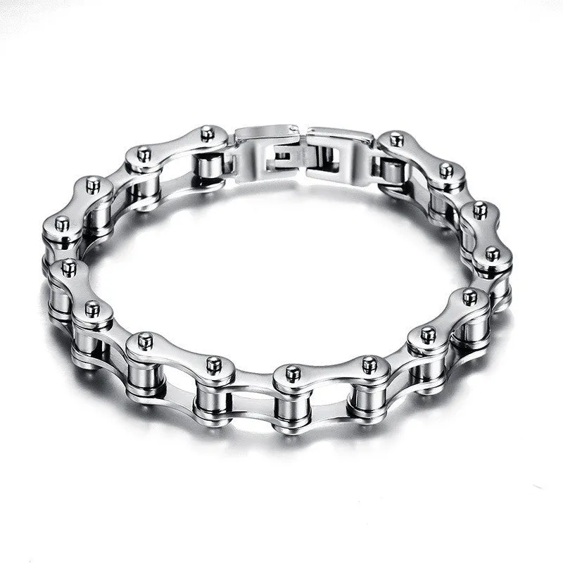 Cool Mens Bracelet pulseira pulseras Stainless Steel Motorcycle Bicycle Chain Bracelets Fashion Jewelry Gift