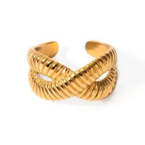 Cross Spiral Gold Ring JLTR0432