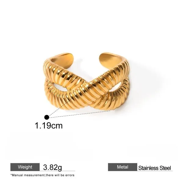 Cross Spiral Gold Ring JLTR0432